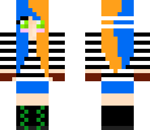 blue and orange girl