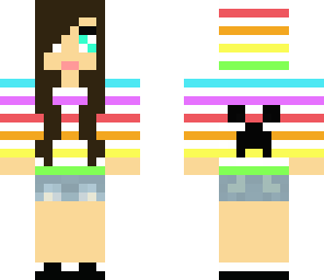 creeper rainbow cute girl