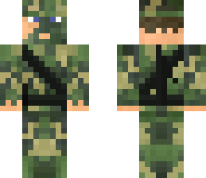 soldier face camoflaged