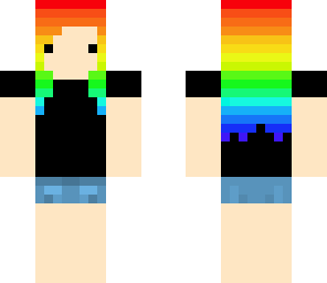 cute rainbow hair girl