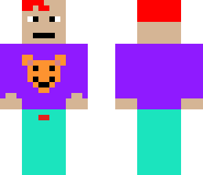 light red hair kid with bear face