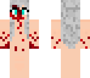 bloody girl with grey hair base