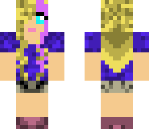blonde girl with purple streak