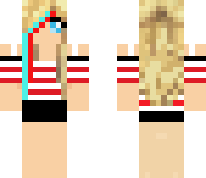 edited girl in red and white shirt
