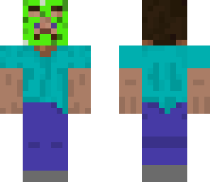 steve whit a creeper mask