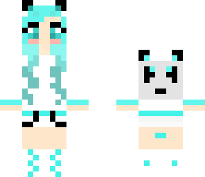 panda girl cyan