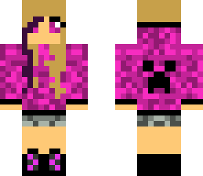 girl in pink creeper hoodie