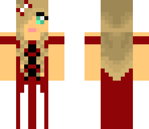 girl in medieval-looking red dress