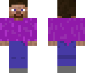 minecraft steve in purple tee-shirt