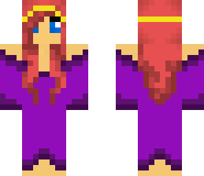 red hair purple dress with tiara