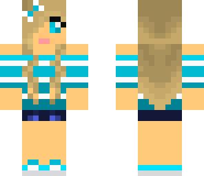 blonde in blue
