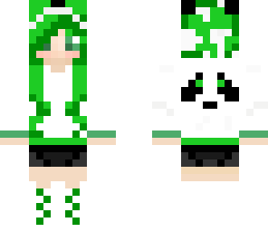 panda girl green