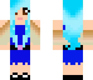 girl with faux coat and blue dress