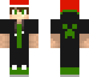 creeper hoodie skin with santa hat