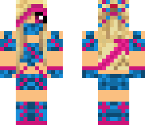 blue and pink ninja girl