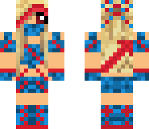 blue and red ninja girl