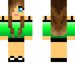 green brunette girl