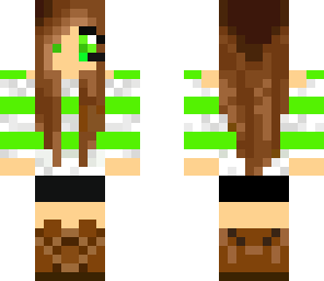 cute green gamer girl