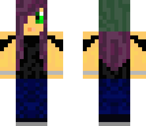 purple haired girl with headphones and beanie