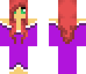 purple sleeping dress red hair