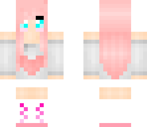 cute girl with pink hair