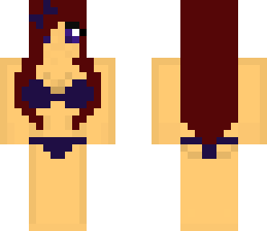 hot red hed in a purple bikini
