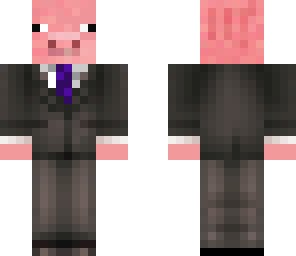 pig with purple tie