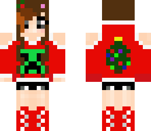 kawaii christmas creeper kitten girl