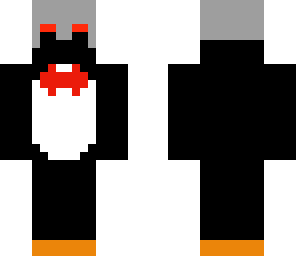 evil penguin wearing a red bowtie