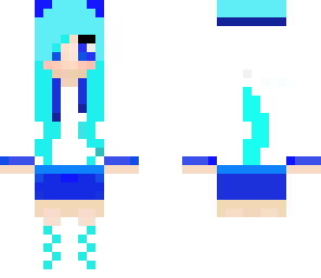 pretty blue cat girl