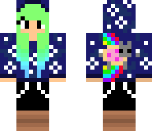green nyan hoodie girl