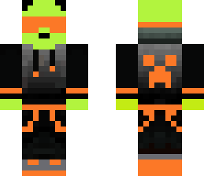 lime skin orange panda man