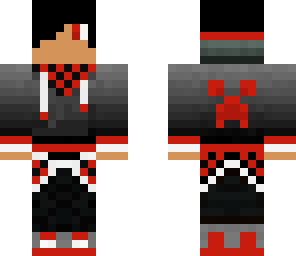 black red teenager with hoodie