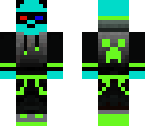 blue skin green panda man with 3d glasses