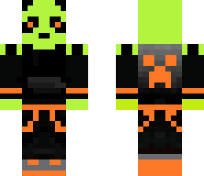 lime skin orange panda girl