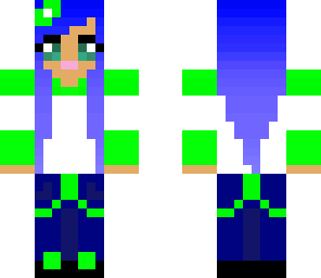 blue haired neon cutie