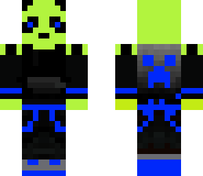 lime skin blue panda girl