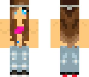 sk8ter chick with belly button peircing