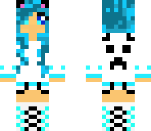 blue panda girl