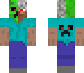 steve half creeper half robot