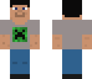 casual player with creeper shirt