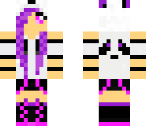 me girl panda purple and pink