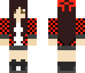 red and black plaid girl