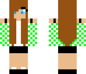 green checkered headphone  girl