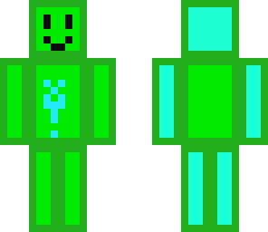 green and blue man