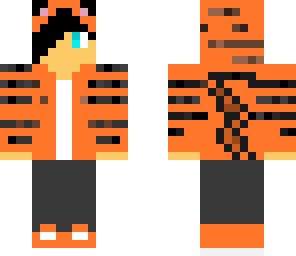 orange cute tiger edit body and face