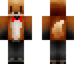 fox with a bowtie and pants