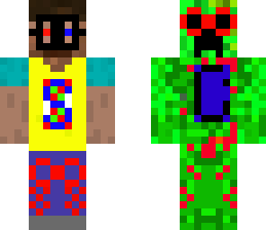epic creeper steve with glasses