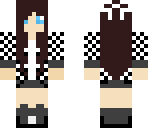 black and white plaid girl