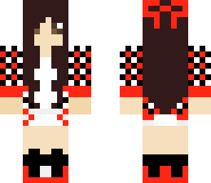 red black and white plaid girl